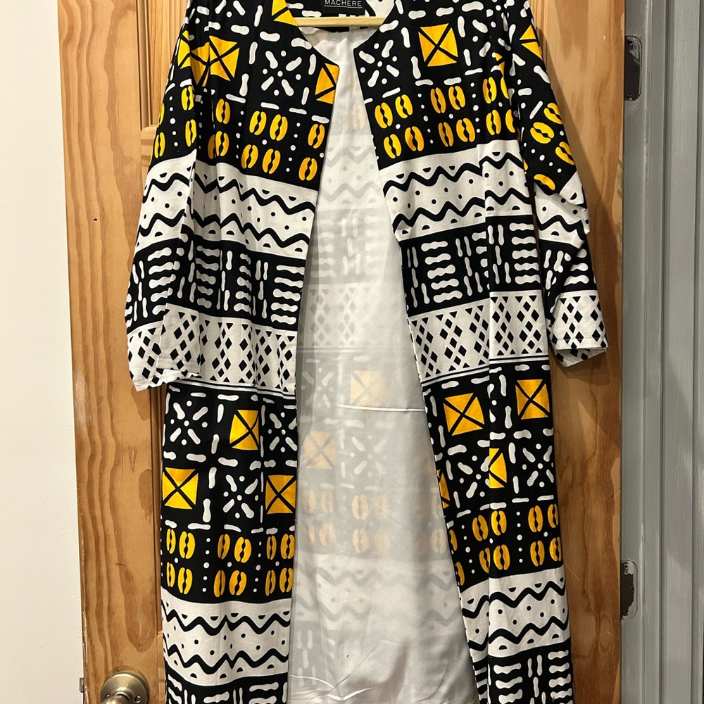 MaCherie Black, White, and Yellow Patterned Garment from South Africa